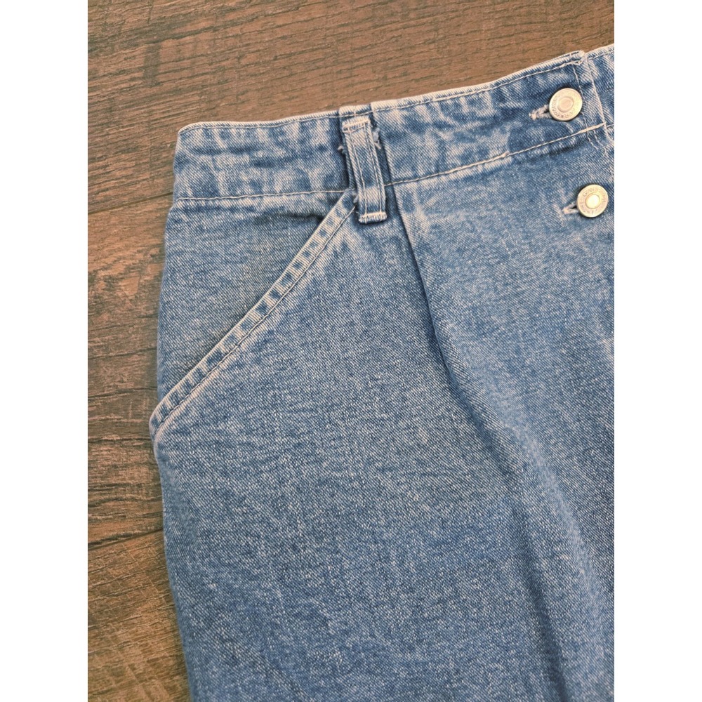 Gap Womens Y2K Denim Maxi Skirt Blue Snap Front A-Line Slit Pockets Size 8 - Picture 3 of 10